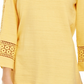 Top de crochê feminino Charter Club com detalhes, amarelo, tamanho grande