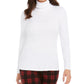 Camiseta feminina de gola alta Pima Charter Club, branca, tamanho X-G