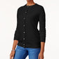 Cardigan feminino Karen Scott com botões e contas, preto, tamanho XX-G