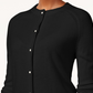 Cardigan feminino Karen Scott com botões e contas, preto, tamanho XX-G