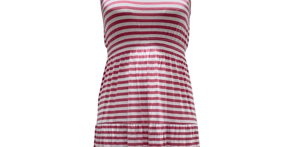 Vestido longo listrado sem mangas feminino Style &amp; Co, rosa, tamanho X-S