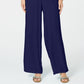 Calça feminina pequena com detalhes metálicos e pernas largas, tamanho PXL, azul, da coleção JM