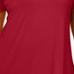 JM Collection Top feminino plus size manga curta vermelho tamanho 0X