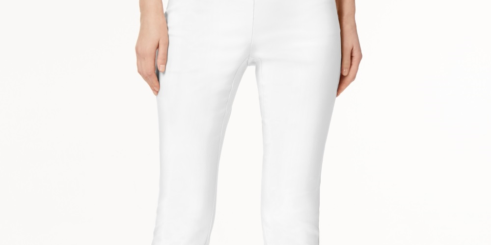 Calça skinny Alfani feminina com controle de barriga, tamanho 20X5, branca, curta