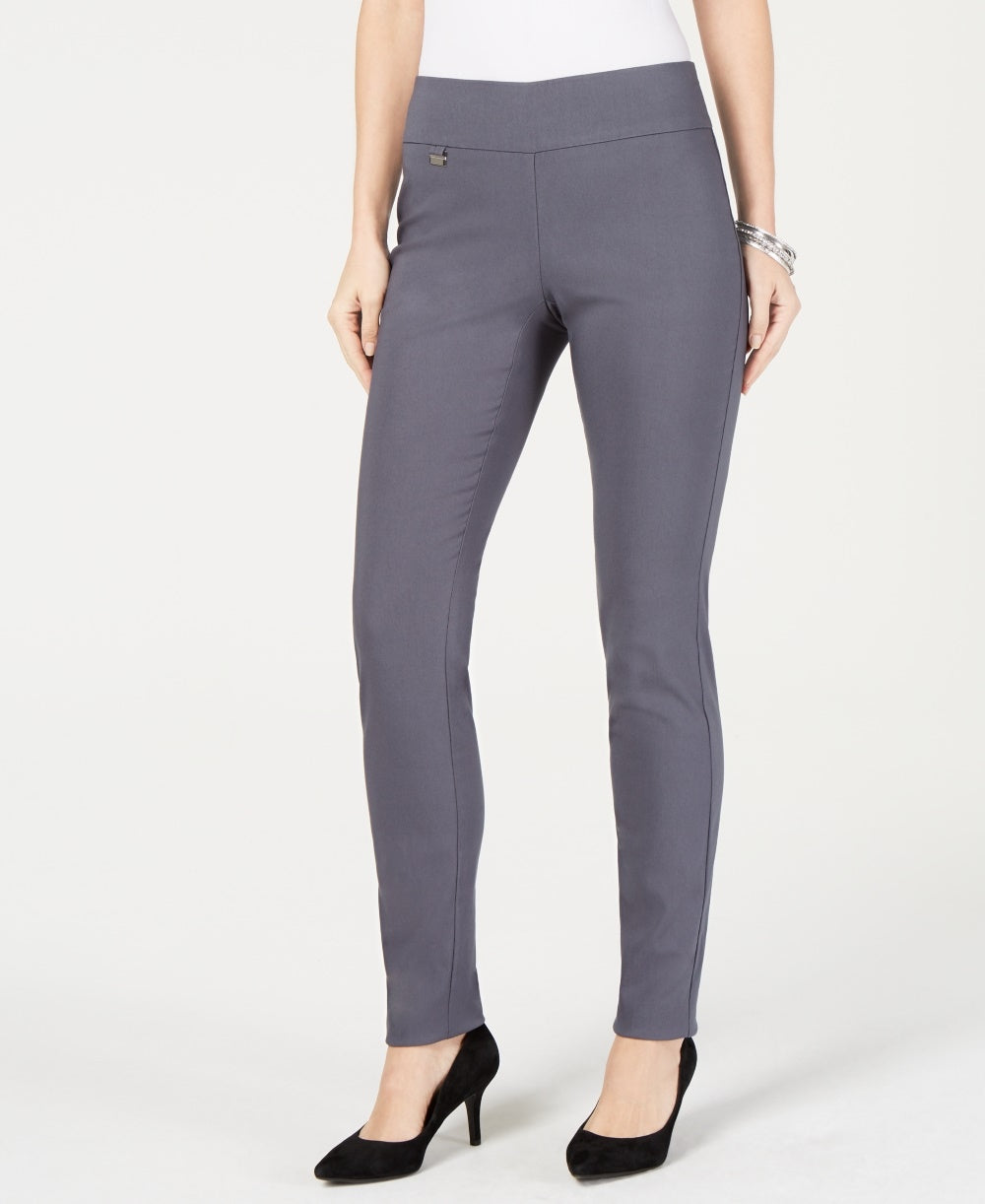 Calça skinny Alfani feminina Petite Tummy-Control Pull-On Petite &amp; Petite Short cinza tamanho 22X5
