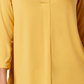 Charter Club Top Feminino Petite Plissado Manga 3/4 Tamanho Dourado Petite Médio
