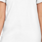Camiseta feminina Karen Scott de algodão com gola recortada, branca, tamanho pequeno