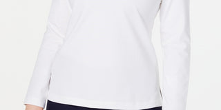 Moletom esportivo feminino Karen Scott com cadarço, branco, tamanho grande