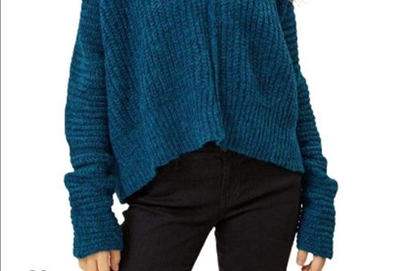 Suéter feminino Moonbeam com decote em V, azul, tamanho extrapequeno, da Free People