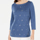 Karen Scott Top Feminino de Algodão com Ilhós Azul Tamanho P