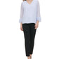 Blusa Calvin Klein Feminina Manga Babada Branca Tamanho Grande