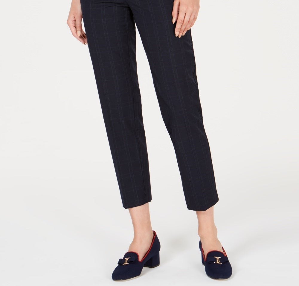 Calça feminina Charter Club Petite Plaid na altura do tornozelo, azul brilhante, tamanho 8 P
