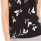 Blusa feminina Calvin Klein sem mangas com decote plissado e estampa floral, cinza, tamanho pequeno