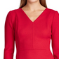 Vestido Ralph Lauren Feminino Manga Longa Decote V Comprimento Joelho Com Zíper Vermelho Tamanho 10 Petite