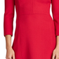 Vestido Ralph Lauren Feminino Manga Longa Decote V Comprimento Joelho Com Zíper Vermelho Tamanho 10 Petite