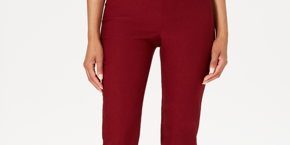Calça skinny Chelsea Tummy Control feminina Charter Club, tamanho 18, vinho