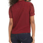 Blusa feminina Maison Jules com amarração frontal e bolinhas, vinho, tamanho extrapequeno