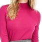 Suéter feminino de gola alta Maison Jules, rosa, tamanho XS