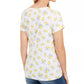 Camiseta feminina estampada com amarração lateral Style &amp; Co, amarela, tamanho médio
