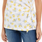 Camiseta feminina estampada com amarração lateral Style &amp; Co, amarela, tamanho médio