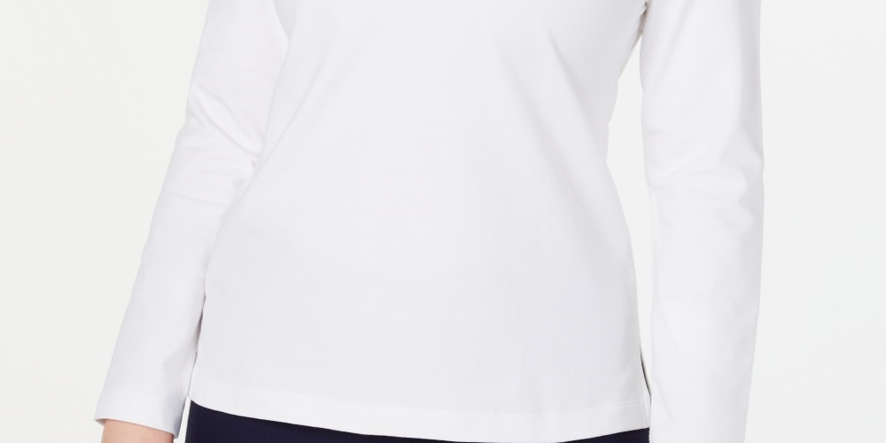Moletom esportivo feminino Karen Scott com cadarço, branco, tamanho X-S