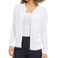 Cardigan feminino com ponto pavão Charter Club, branco, tamanho XX-G