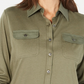 Karen Scott Blusa Feminina Mix-Media com Botões Frontais Verde Tamanho XS