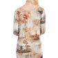Karen Kane Montage Print Feminino Cano Alto Baixo Bege Tamanho Médio