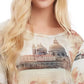 Karen Kane Montage Print Feminino Cano Alto Baixo Bege Tamanho Médio