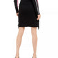Saia jeans feminina com franjas da INC International Concepts, preta, tamanho 2