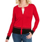 Cardigan feminino Karen Scott Colorblocked vermelho tamanho XX-G