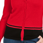 Cardigan feminino Karen Scott Colorblocked vermelho tamanho XX-G