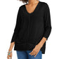 Estilo &amp; Co Feminino Detalhe de Costura Cano Alto Cano Baixo Preto Tamanho X-S