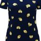 Blusa de algodão com estampa botânica e decote redondo feminina Karen Scott, azul, tamanho médio