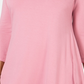 JM Collection Top feminino com decote em V e bainha em lenço, rosa, tamanho extrapequeno