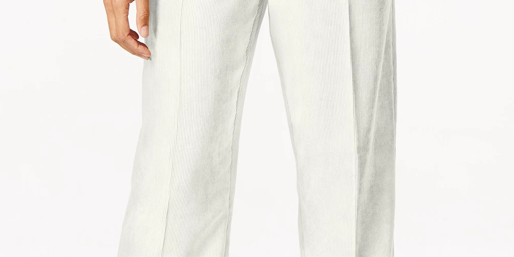 Calça de veludo cotelê clássica feminina Alfred Dunner, bege, tamanho 18P