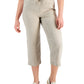 Calça Capri Feminina Charter Club de Linho com Cintura Amarrada, Marrom, Tamanho X-G