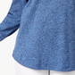 Karen Scott Blusa feminina de algodão mesclado com bainha curva, azul, tamanho X-S