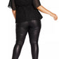 Top Feminino Plus Size Cano Alto City Chic Trendy Preto Tamanho 22W