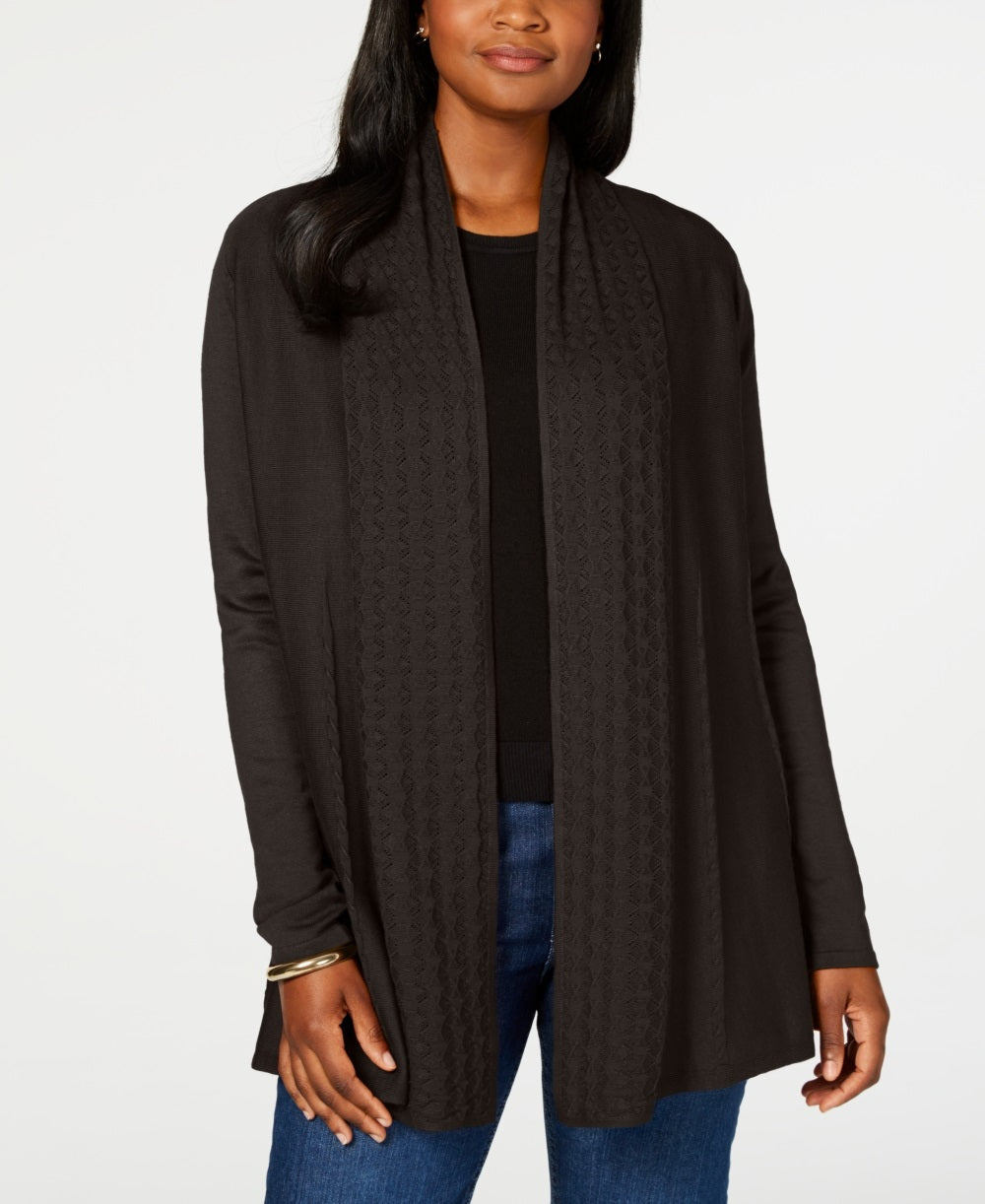 Karen Scott Cardigan Feminino Gola Pointelle Marrom Tamanho PXL