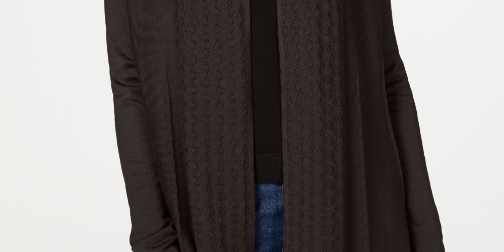Karen Scott Cardigan Feminino Gola Pointelle Marrom Tamanho PXL