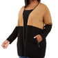 Cardigan feminino Charter Club Plus Milano bicolor marrom tamanho 4X