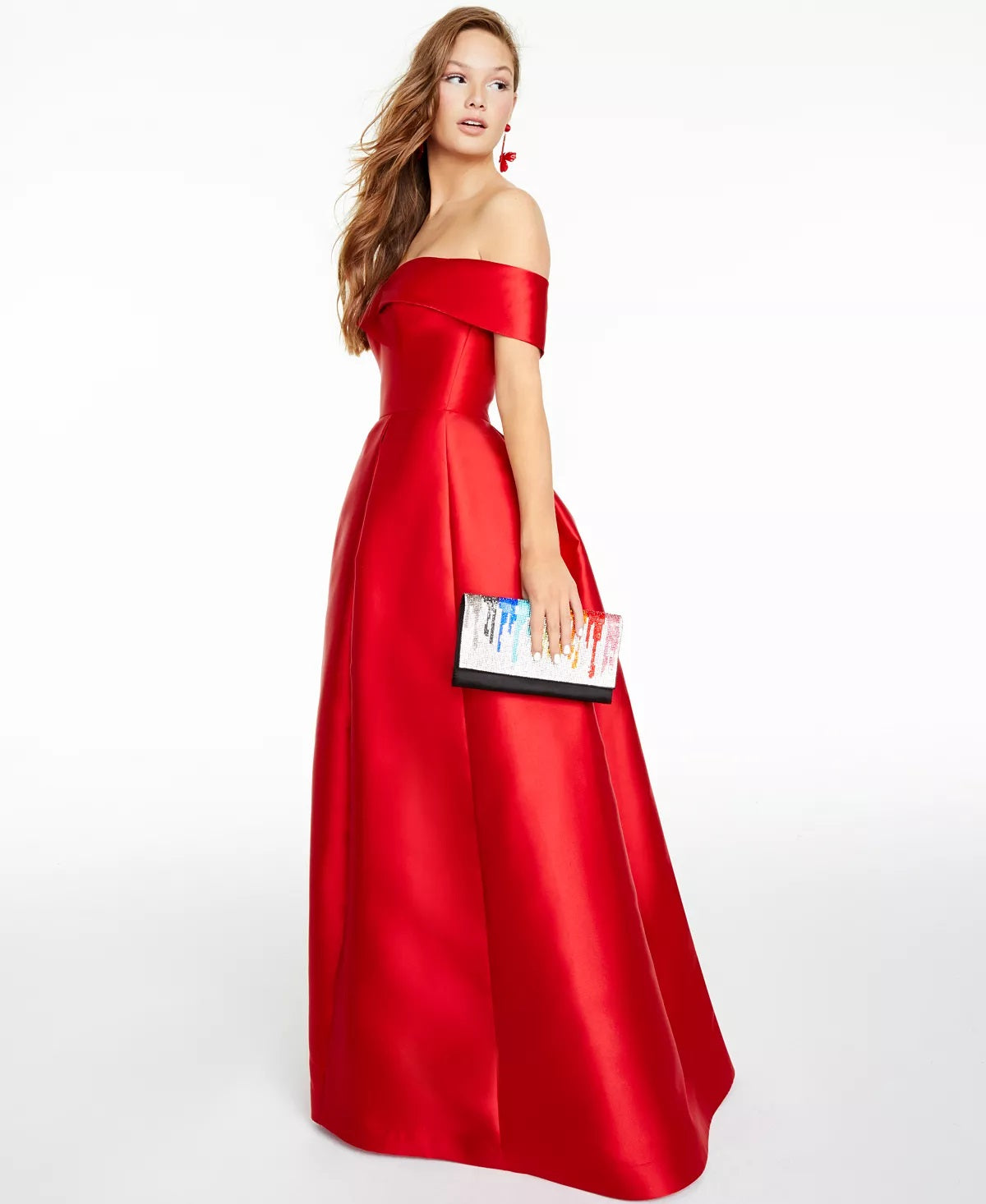 Vestido tomara que caia B Darlin Junior's vermelho tamanho 15/16