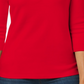 Camisa Henley de algodão pequena feminina Karen Scott, vermelha brilhante, tamanho PS
