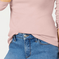Camiseta feminina de manga comprida de algodão Pima Charter Club, rosa, tamanho pequeno
