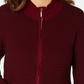 Karen Scott Cardigan Feminino Texturizado com Zíper Frontal Vermelho Tamanho Pequeno