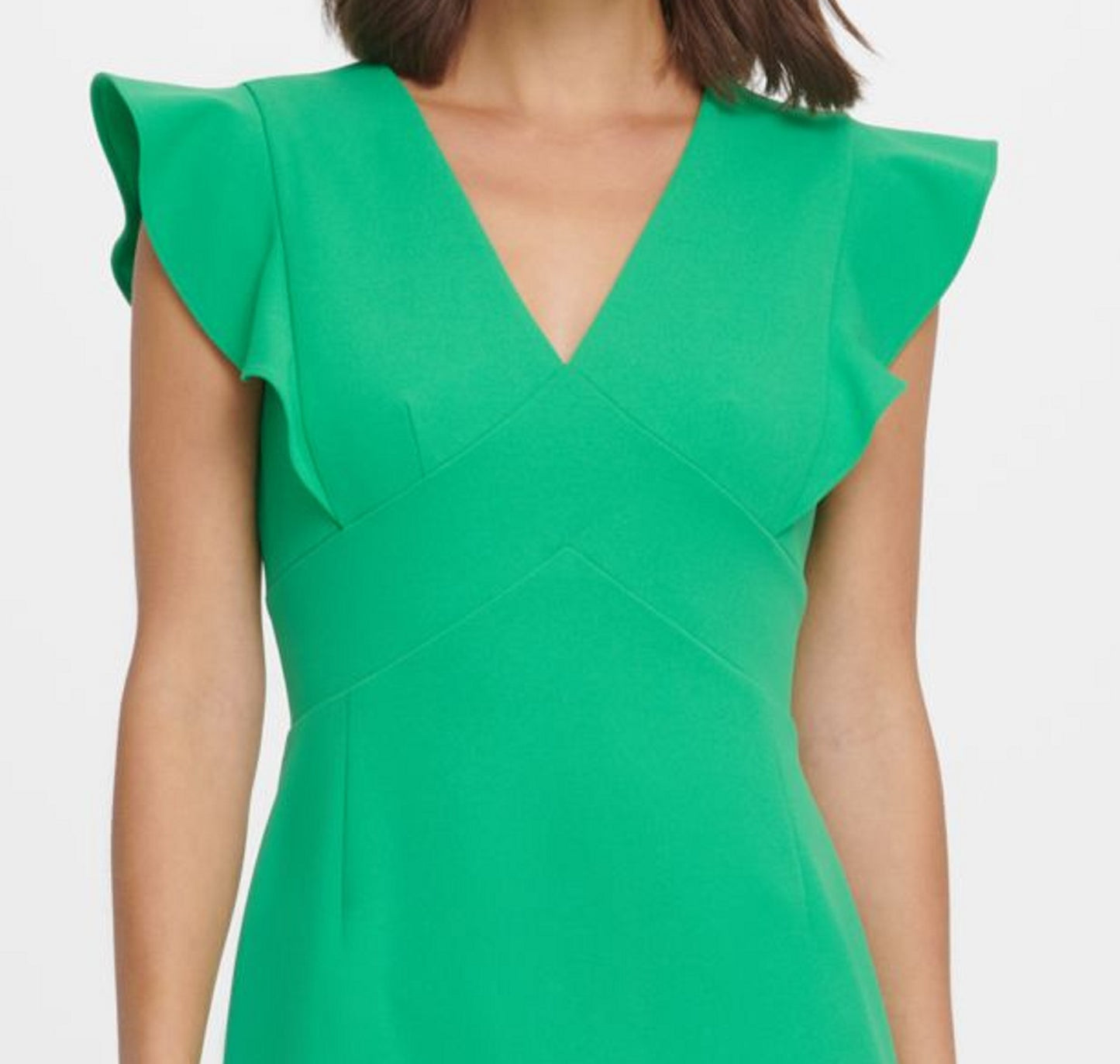 Vestido de coquetel curto com zíper e decote em V, tamanho 14, DKNY feminino