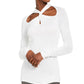 Suéter feminino Michael Kors Twisted, branco, tamanho médio