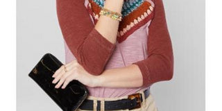 Blusa de crochê com jugo para mulheres Free People, rosa, tamanho grande