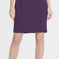 Vestido feminino DKNY com decote em V e babados, manga curta, roxo, tamanho 2